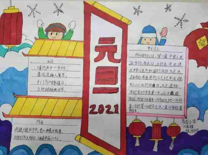 2023年元旦中学生手抄报精选初三网