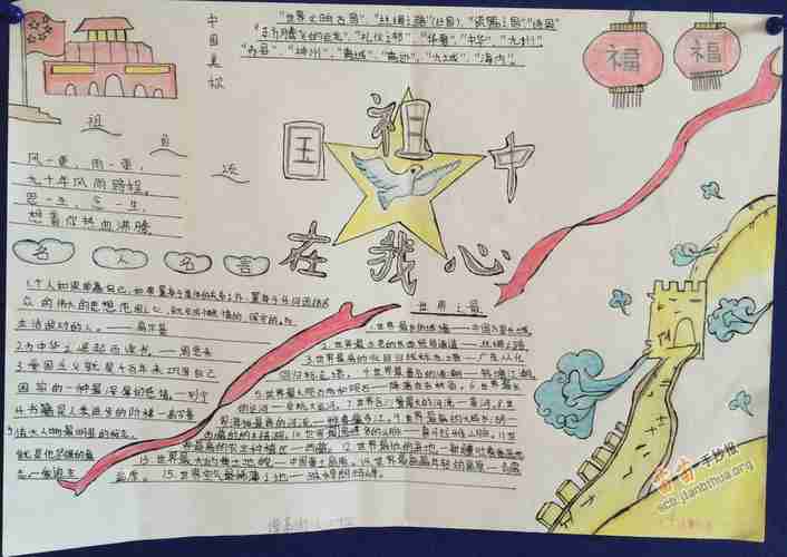 一年级祖国在我心中手抄报简单好画学路网学习路上有我相伴