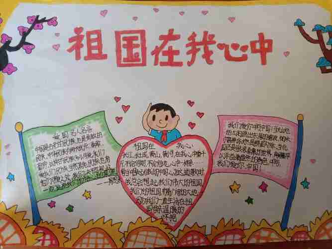 伊宁市第十九小学庆祝新中国成立70周年祖国在我心中手抄报活动