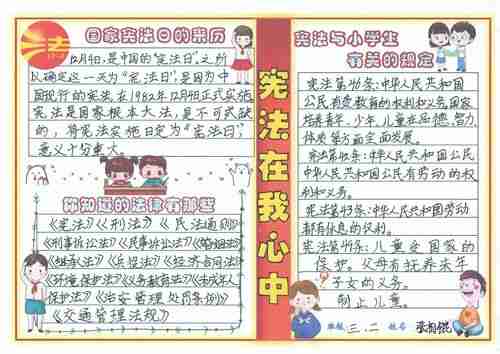 青苗班宪法学习主题手抄报美篇