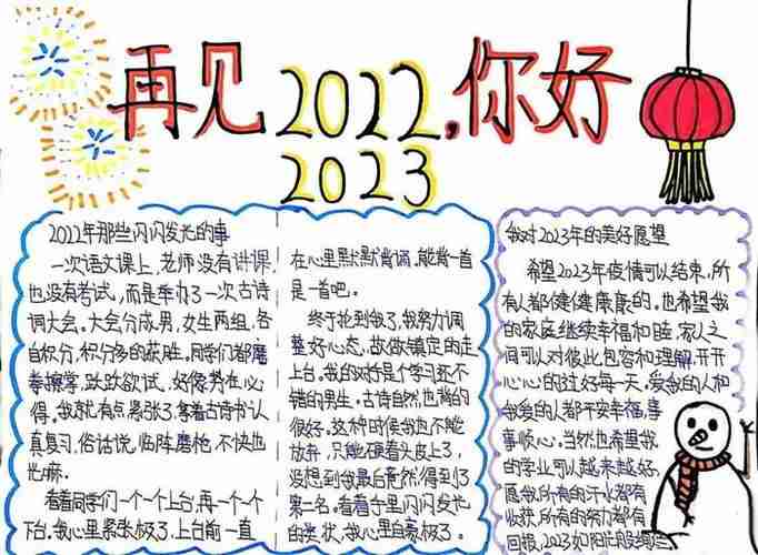 以再见2023你好2023为主题的手抄报精选10张