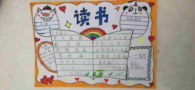 多读书读好书主题绘画活动记第一小学一年二班小报作品美篇