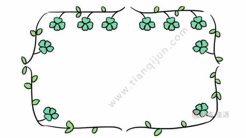 花边四叶草手抄报花边四叶草怎么画天奇生活