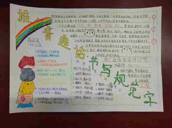 张家界金海实验学校小学部推广普通话手抄报