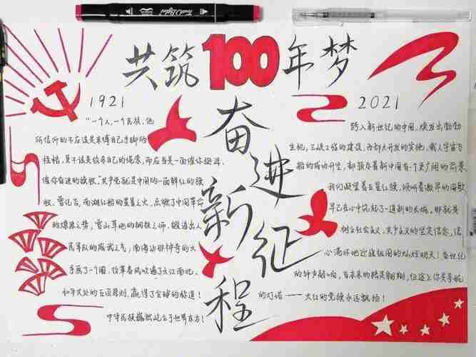 建党100周年手抄报