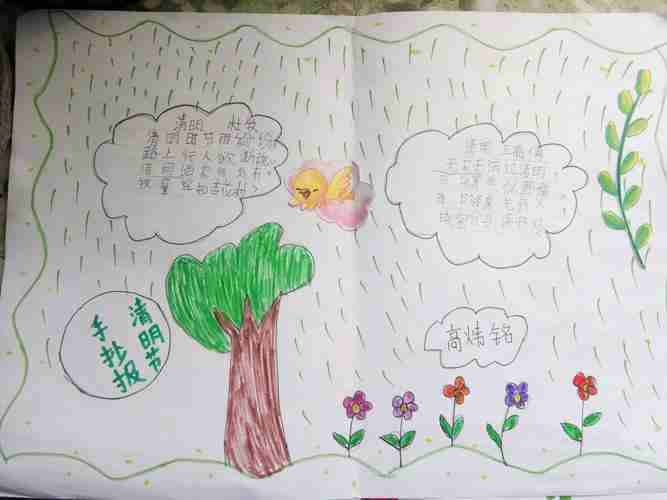 济南市莱芜实验小学清明节古诗配画活动