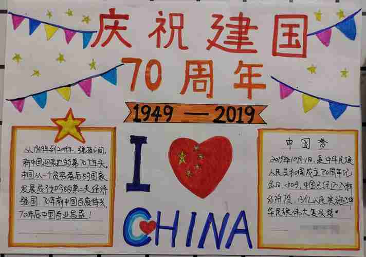 庆祝建国70周年手抄报图片国庆节手抄报老师板报网