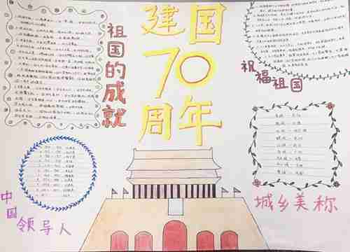 最简单的建国70周年的手抄报70周年手抄报