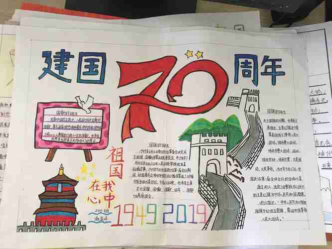 鹤阳初级中学建国70周年主题手抄报美篇