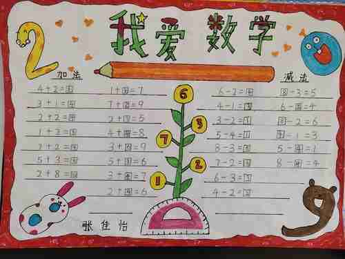 一年级12班优秀数学小报《二》美篇