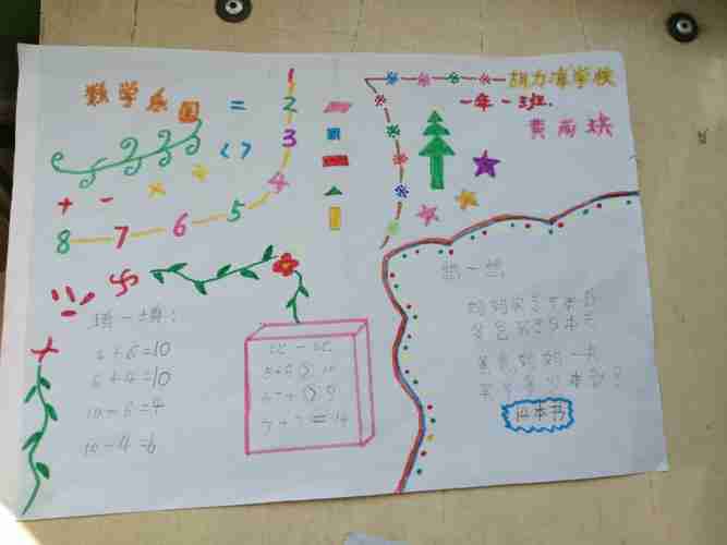 胡力海镇中心小学一年级的数学乐园手抄报美篇