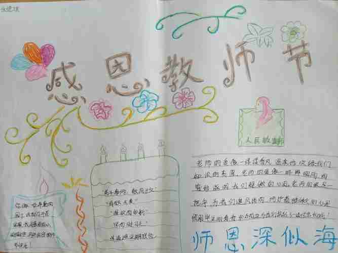 感恩教师节难忘师生情庙张小学举行庆祝教师节绘画手抄报活动