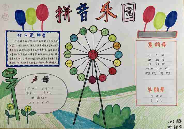 花样手抄报快乐学拼音城东小学一年级拼音手抄报优秀作业展美