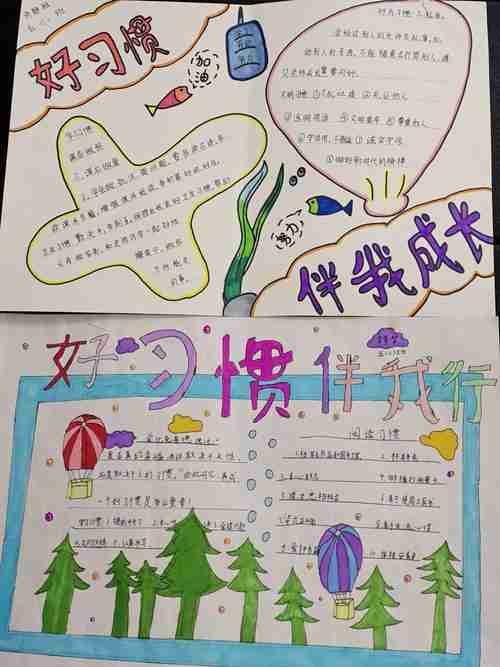 岳阳楼区花果畈小学好习惯伴我成长主题德育活动优秀学生作品展一