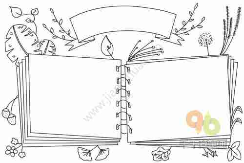 手抄报通用模板植物风手抄报素材千千简笔画