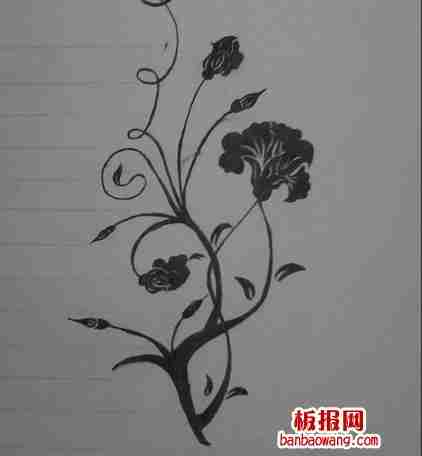 手绘鲜花手抄报插图伴宝网