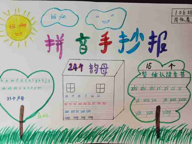 花样手抄报快乐学拼音城东小学一年级拼音手抄报优秀作业展美