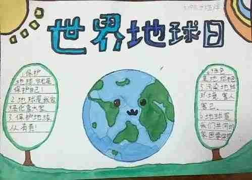 保护地球手抄报保护地球手抄报简单漂亮水彩迷