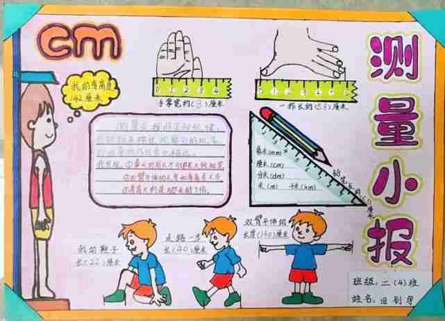 二年级借助尺子手抄报二年级手抄报