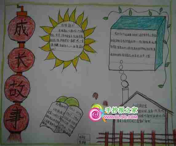 小学生成长纪念画手抄报小学生手抄报心理健康快乐成长三年级手抄报