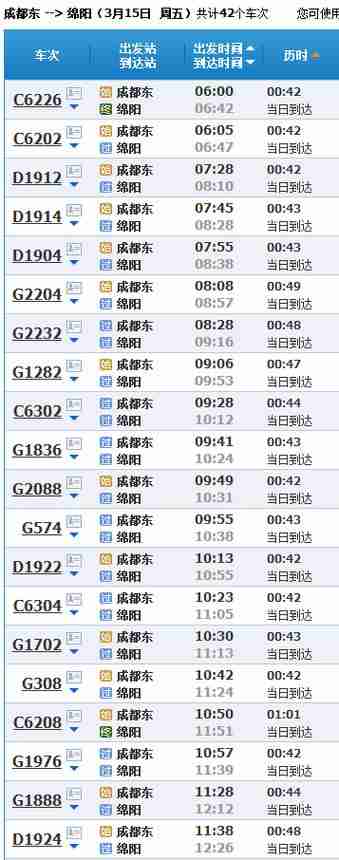 7月7号绵阳到成都火车最早几点