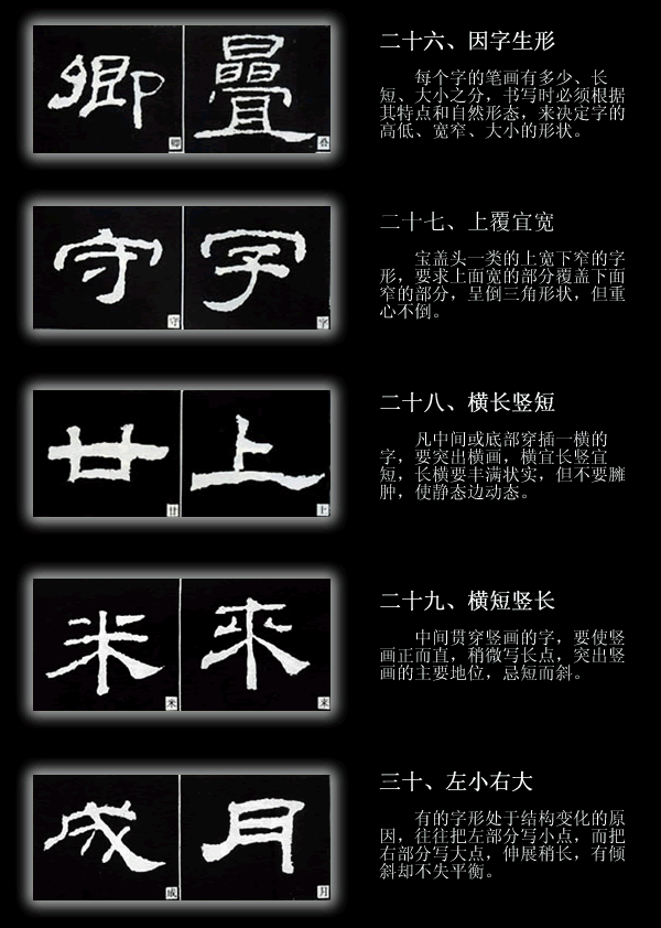 初学者写隶书书法入门教程（书法教程隶书技法入门）(6)