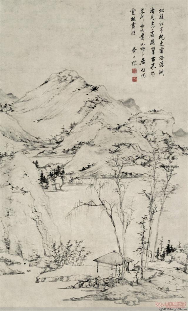 查士标简介和真品山水图（清代.查士标作品精选）(12)