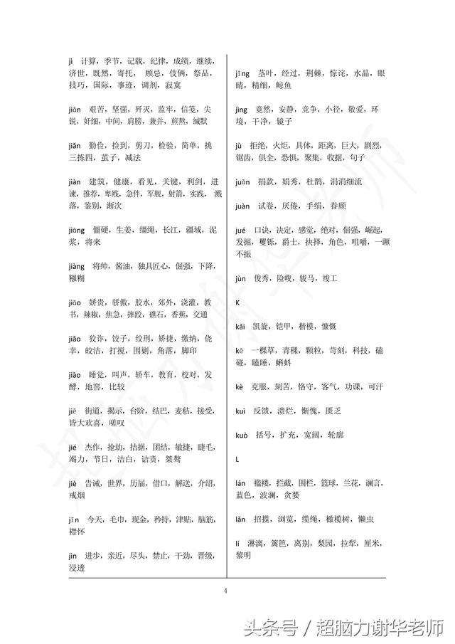 小学语文1-6年级同音字分类汇总（小升初600个语文同音字大全）(4)