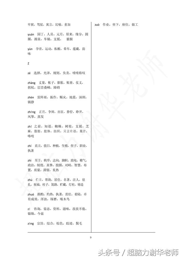 小学语文1-6年级同音字分类汇总（小升初600个语文同音字大全）(9)