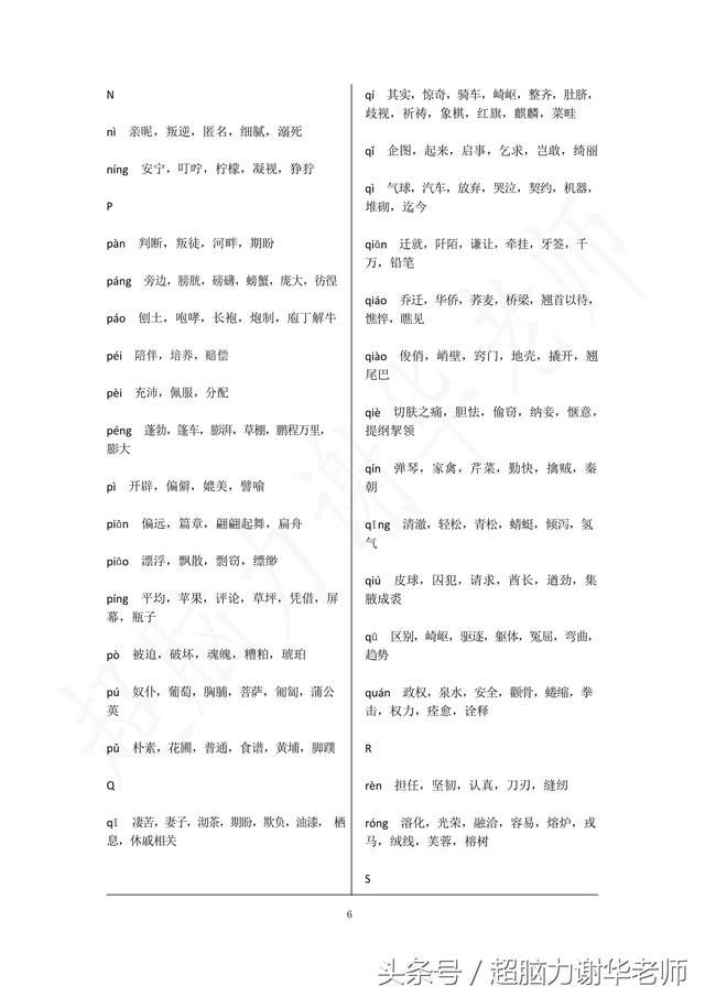 小学语文1-6年级同音字分类汇总（小升初600个语文同音字大全）(6)