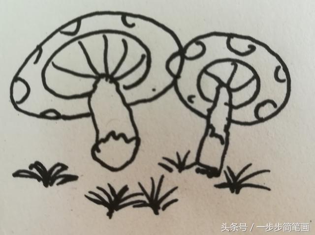 如何画简单又好看的小蘑菇（不用老师教的简笔画）(7)