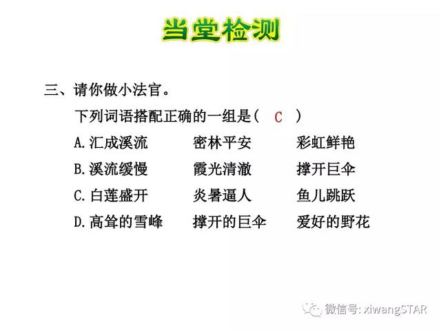 四年级下册语文七月的天山练习册（人教版四年级语文下册第一单元4.）(32)