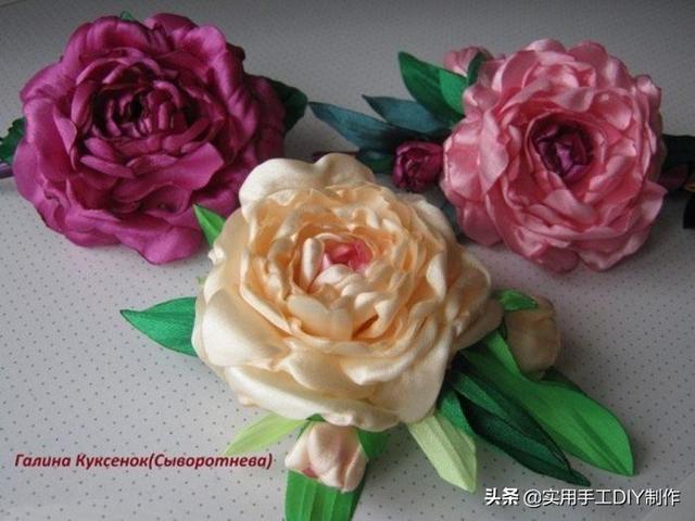 玫瑰花的丝带简单教程（丝带玫瑰花的制作流程图）(1)