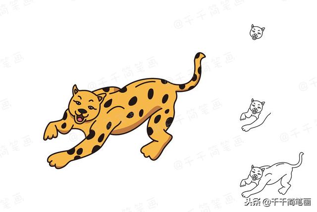 儿童画画8-10岁 简笔画 小动物（豹子小鹿小驴等可爱动物简笔画）(2)