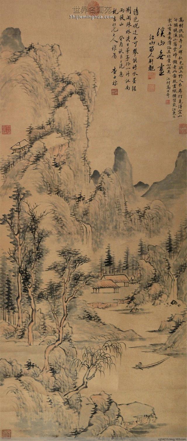 查士标简介和真品山水图（清代.查士标作品精选）(21)