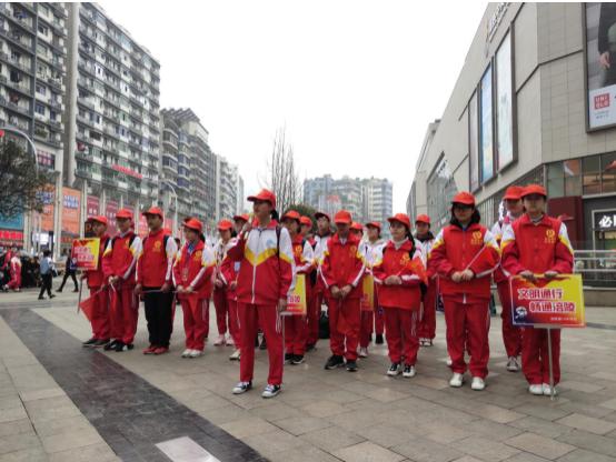 创建文明城市劝导交通（涪陵十四中开展交通文明宣传劝导活动）(4)