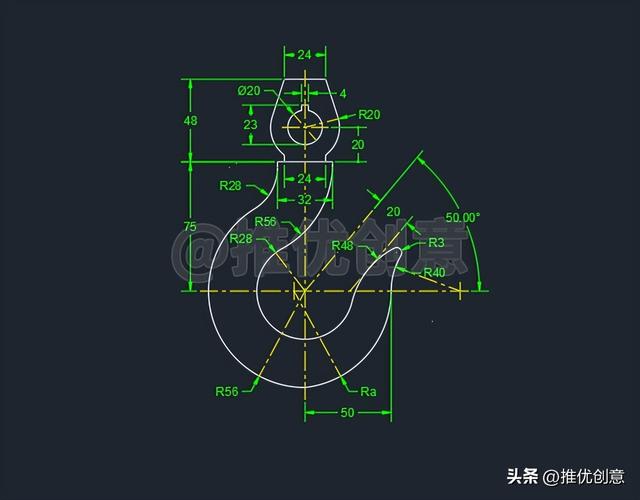 cad吊钩画法教程详细（吊钩详细绘制教程）(32)