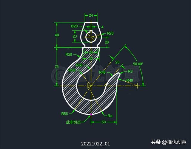 cad吊钩画法教程详细（吊钩详细绘制教程）(1)