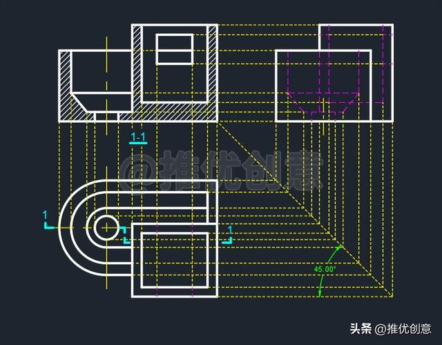 cad剖面图详细讲解（画出1-1剖面图2-2剖面图）(9)