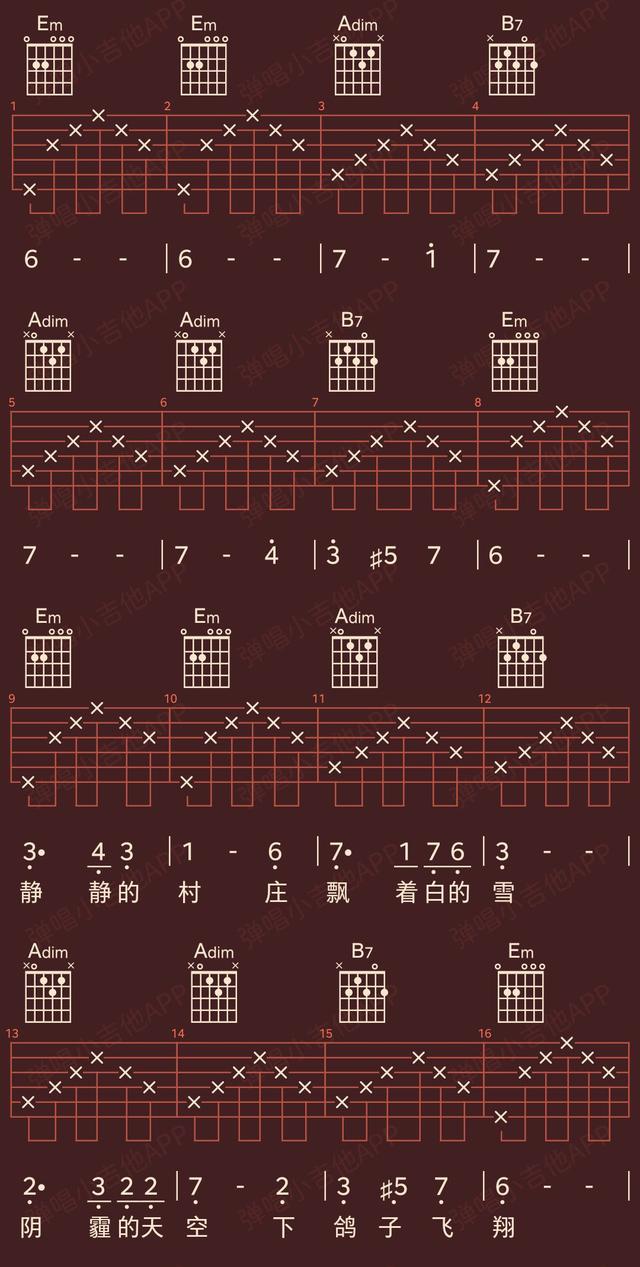 白桦林扫弦吉他谱c调原版（好谱分享白桦林）(2)
