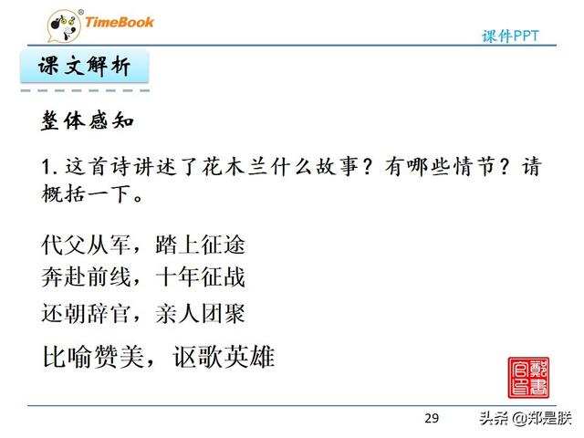 七年级下册语文人教版木兰诗全文（部编人教版七年级语文下第9课木兰诗诵读）(29)