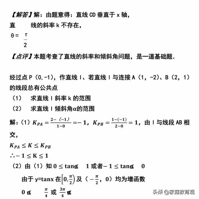 直线倾斜角与斜率讲解（干货高中数学直线的倾斜角和斜率）(6)