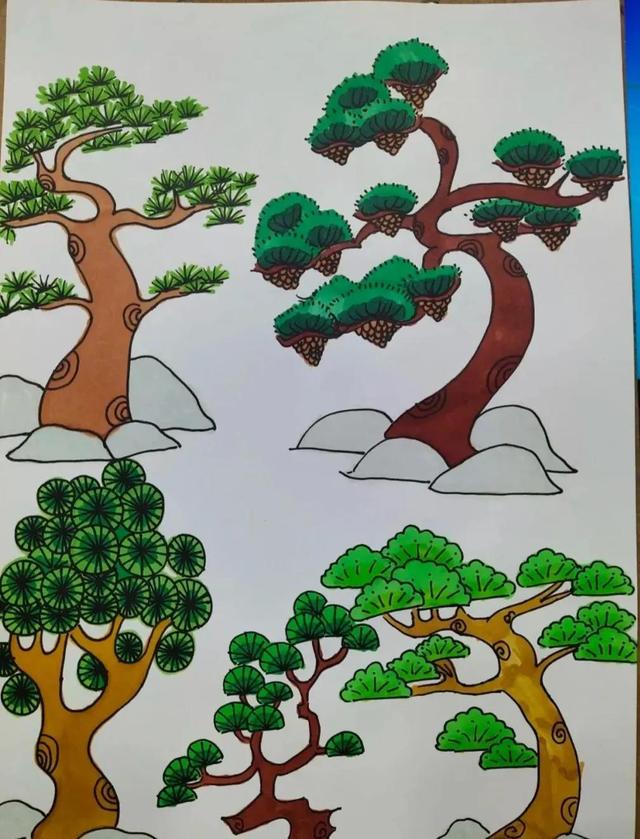 树简笔画十二种画法（一百种树的画法）(4)
