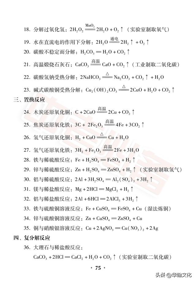 中考常考化学方程式大全（初中化学方程式分类汇总）(2)