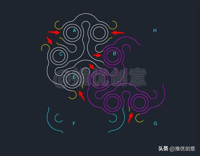 cad新手必练300图第六张图（根据单元图形绘制多元图形）(13)