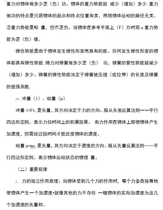 高中物理全套力学知识点归纳（力学专题知识点概念总结）(6)